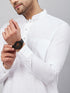 Men's White Cotton Blend Pathani Suit Set
